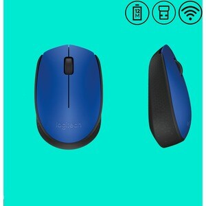 Logitech M170 Wireless Mouse - Optical - Wireless - Radio Frequency - Blue - USB 2.0 - 1000 dpi - Scroll Wheel - Symmetrical