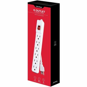 CyberPower GS60304 Power Strips 6 Outlet Power Strip - 3 ft, NEMA 5-15P Plug Type, Straight Plug Style, 15 Amp, White, Lif