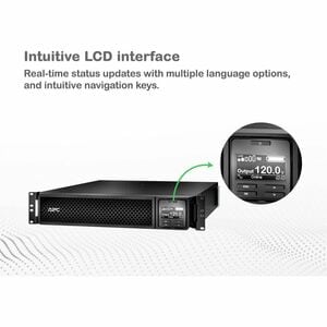APC Smart-UPS On-Line, 2200VA, Rackmount 2U, 120V, 6x 5-20R+1x L5-20R NEMA outlets, SmartSlot, Extended runtime, W/ rail k
