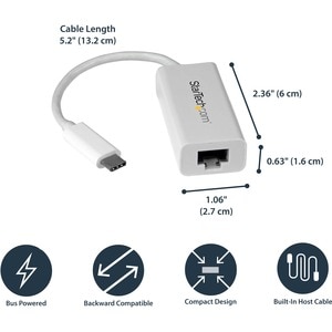 StarTech.com Gigabit Ethernet-Adapter für Computer/Notebook - 10/100/1000Base-T - Desktop - USB 3.1 - Realtek RTL8153 - 1 