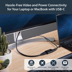 StarTech.com USB C to HDMI 2.0 Adapter 4K 60Hz with 60W Power Delivery Pass-Through Charging - USB Type-C to HDMI Video Co