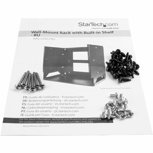StarTech.com 2-Pfosten 8HE Open Frame Wandmontage Netzwerk-Rack mit Fachboden, Wandmontage Daten-Rack mit Einstellbarer Ti