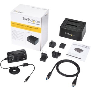 StarTech.com Laufwerk-Dock SATA/600 - USB 3.0 Typ B Host Interface - UASP-Support Extern - Schwarz - 2 x HDD unterstützt -