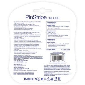 8GB PinStripe USB Flash Drive - 5pk - Assorted - 8GB - 5pk - Assorted