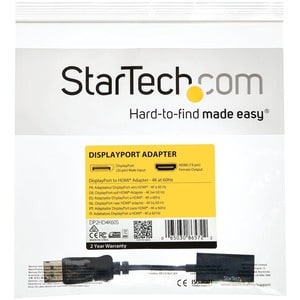 StarTech.com DP2HD4K60S, 0,215 m, DisplayPort, HDMI, Männlich, Weiblich, Gerade