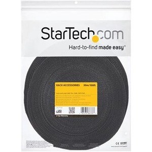 StarTech.com Hook-and-Loop Cable Management Tie - 15,2m (50 ft.) Bulk Roll - Black - Cut-to-Size Cable Wrap / Straps - Tie