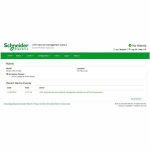 UPS Network Management Card 2 w/ Environmental Monitoring. Out of Band Access and Modbus