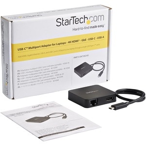 StarTech.com USB Type C Docking Station for Notebook - Black - TAA Compliant - 1 Displays Supported - 4K - 4096 x 2160, 38