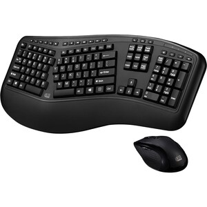 Adesso Tru-Form WKB-1500GB Keyboard & Mouse - English (US) - 1 Each - USB Membrane Wireless RF 2.40 GHz Keyboard - 105 Key