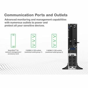 APC Smart-UPS On-Line, 1500VA, Tower, 120V, 6x 5-15R NEMA outlets, SmartSlot, Extended runtime, W/O rail kit - Rack-mounta