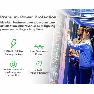 APC Smart-UPS On-Line, 1500VA, Rackmount 2U, 120V, 6x NEMA 5-15R outlets, SmartSlot, Extended runtime, W/ rail kit - 2U Ra