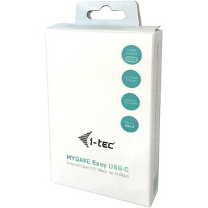 i-tec MySafe USB-C 3.1 Gen. 2 Easy, Carcasa de disco duro/SSD, 2.5", SATA, Serial ATA II, Serial ATA III, 10 Gbit/s, Conex