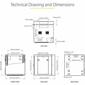 StarTech.com 4-Post 12U Wall Mount Network Cabinet, 19" Hinged Wall-Mounted Server Rack for IT Equipment, Flexible Lockabl