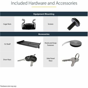 StarTech.com 4-Post 26U Wall Mount Network Cabinet, 19" Hinged Wall-Mounted Server Rack for Data / IT Equipment, Lockable 