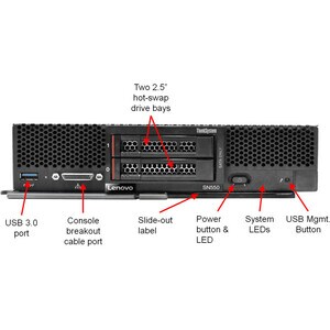 Lenovo ThinkSystem SN550 7X16A00ANA Blade Server - 1 Xeon Silver 4110 2.10 GHz - 16 GB RAM - 2 Processor Support - TruDDR4