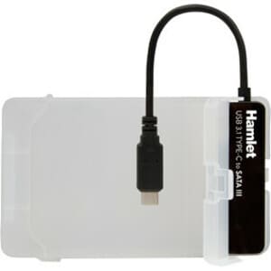 Hamlet Adattatore USB 3.1 Gen 2 Type-C 10 Gbps per Hard Disk SATA III con Box esterno senza viti per Hard Disk da 2,5". Pe