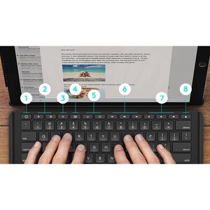 Logitech Slim Combo Keyboard/Cover Case for 26.7 cm (10.5") Apple iPad Pro Tablet - Black - Spill Resistant - Plastic, Fab