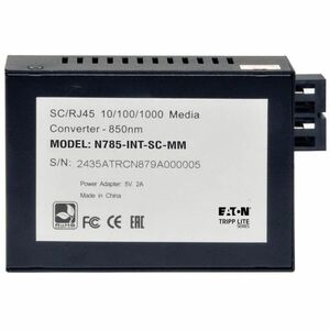 Eaton Tripp Lite Series Gigabit Multimode Fiber to Ethernet Media Converter, 10/100/1000 SC, International Power Supply, 8