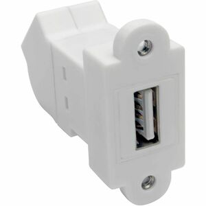 Eaton Tripp Lite Series USB 2.0 All-in-One Keystone/Panel Mount Angled Coupler (F/F), White - 1 x Type A USB 2.0 USB Femal