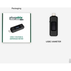 Plugable USB C Power Meter Tester for Monitoring USB-C Connections - Digital Multimeter for USB-C Cables, Laptops, Phones 