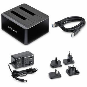 StarTech.com Drive Dock SATA/600 - USB 3.1 Type B Host Interface - UASP Support External - Black - Dual-Bay Hard Drive Doc