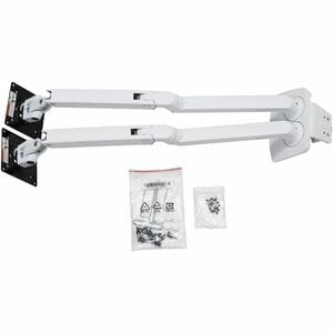 Ergotron Mounting Arm for Monitor, Display Screen, LCD Monitor - White - Landscape/Portrait - Height Adjustable - 2 Displa