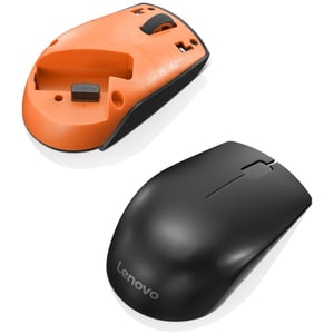 Lenovo Compact 300 Mouse - Radio Frequency - USB - Laser/Optical - 3 Button(s) - Black - Wireless - 2.40 GHz - 1000 dpi - 