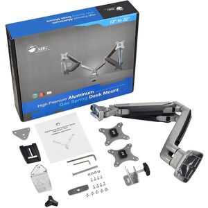 SIIG High Premium Aluminum Gas Spring Desk Mount - Dual Monitor - Fits 13" to 32" monitors - Max load 19.8Ibs(each) - 13" 