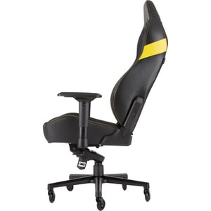 Corsair T2 ROAD WARRIOR Gaming Chair - Black/Yellow - For Game, Office, Desk - PU Leather, Steel - Black, Yellow