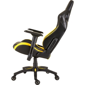 Corsair T1 RACE 2018 Gaming Chair - Black/Yellow - For Game, Desk, Office - PU Leather, Steel - Black, Yellow