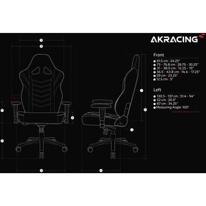 AKRacing Masters Series Max Gaming Chair - For Gaming - Metal, PU Leather, Foam, Aluminum - Black
