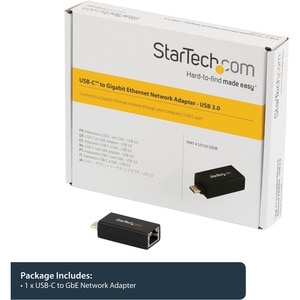 StarTech.com USB C to Gigabit Ethernet Adapter - 1Gbps NIC USB 3.0/3.1 Type C to RJ45 Port/LAN Network Adapter TB3 Compati