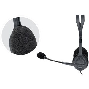 Logitech H111 Wired Over-the-head Stereo Headset - Black - Binaural - Supra-aural - 32 Ohm - 20 Hz to 20 kHz - 179.8 cm Ca
