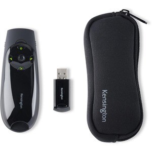 Kensington Presenter Expert Mouse/Presentation Pointer - Laser - Wireless - Radio Frequency - Black - USB