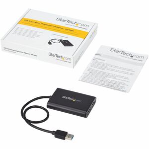 StarTech.com USB to Dual DisplayPort Adapter - 4K 60Hz - USB 3.0 5Gbps - USB Dual Monitor Adapter - Dual DisplayPort Adapt