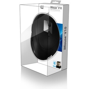 Adesso iMouse V10 - Wireless Vertical Ergonomic Mini Mouse - Optical - Wireless - Radio Frequency - 2.40 GHz - Black - USB