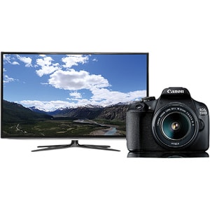 Canon EOS 1500D 24.1 Megapixel Digital SLR Camera with Lens - 18 mm - 55 mm - CMOS Sensor - Autofocus - 7.6 cm (3")LCD - O