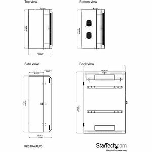 StarTech.com 6U Wandmontierbar Geschlossener Schrank Rackschrank für Server, LAN-Schalter, Patchfeld, Switch - 2 Post759,4