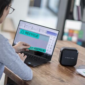 P-touch Cube Plus PT-P710BT Thermal Transfer Printer - Monochrome - Label Print - USB - USB Host - Serial - Bluetooth - Ba