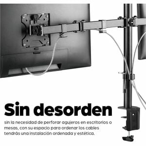 Manhattan Dual Desk Mount for TV & Monitors (Full Motion), For screens 10" to 27", Clamp Assembly, VESA compatibility: 75x