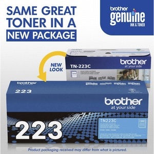 Brother Genuine TN-223C Standard Yield Cyan Toner Cartridge - 1300 Pages
