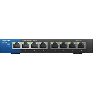 Linksys LGS108 8 Ports Ethernet Switch - 2 Layer Supported - Twisted Pair - Desktop, Wall Mountable