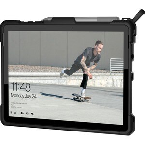 Urban Armor Gear Metropolis Rugged Keyboard/Cover Case Microsoft Surface Go Tablet - Black - Anti-slip, Impact Resistant, 