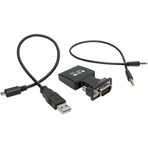 Eaton Tripp Lite Series HDMI to VGA Active Adapter Video Converter with Audio (F/M) - 1 x 15-pin HD-15 VGA Male - 1 x HDMI