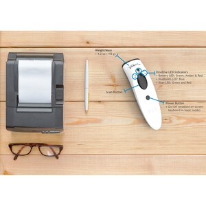 Socket Mobile SocketScan S740 Handheld Barcode Scanner - Wireless Connectivity - White, Black - 495.30 mm Scan Distance - 
