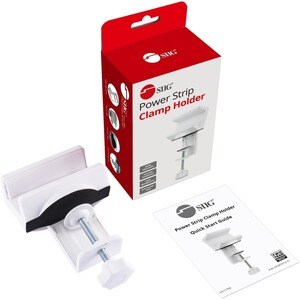 Powerstrip Clamp Holder with Adjustable Bracket - White - C-Clamp Mount