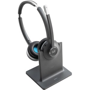Cisco 562 Wireless Over-the-head Stereo Headset - Black/Silver - Binaural - Supra-aural - 9144 cm - DECT 6.0 - 90 Ohm - 50