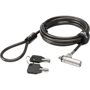 Rocbolt R20 Slim Security Cable with Key Lock and (2) Keys - 10mm Lock Head for Thinnest Laptop, Ultrabook Devices - Galva