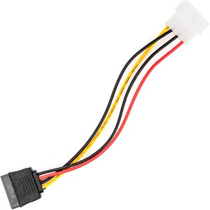 Rocstor Premium 6in 4 Pin Molex to Left Angle SATA Power Cable Adapter - LP4 - SATA Power Adapter Cable - 6" Molex/SATA Da