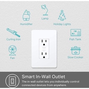 Kasa Smart Wi-Fi Power Outlet - Requires neutral wire and 2.4GHz Wi-Fi connection to work. System requirement is Android 4